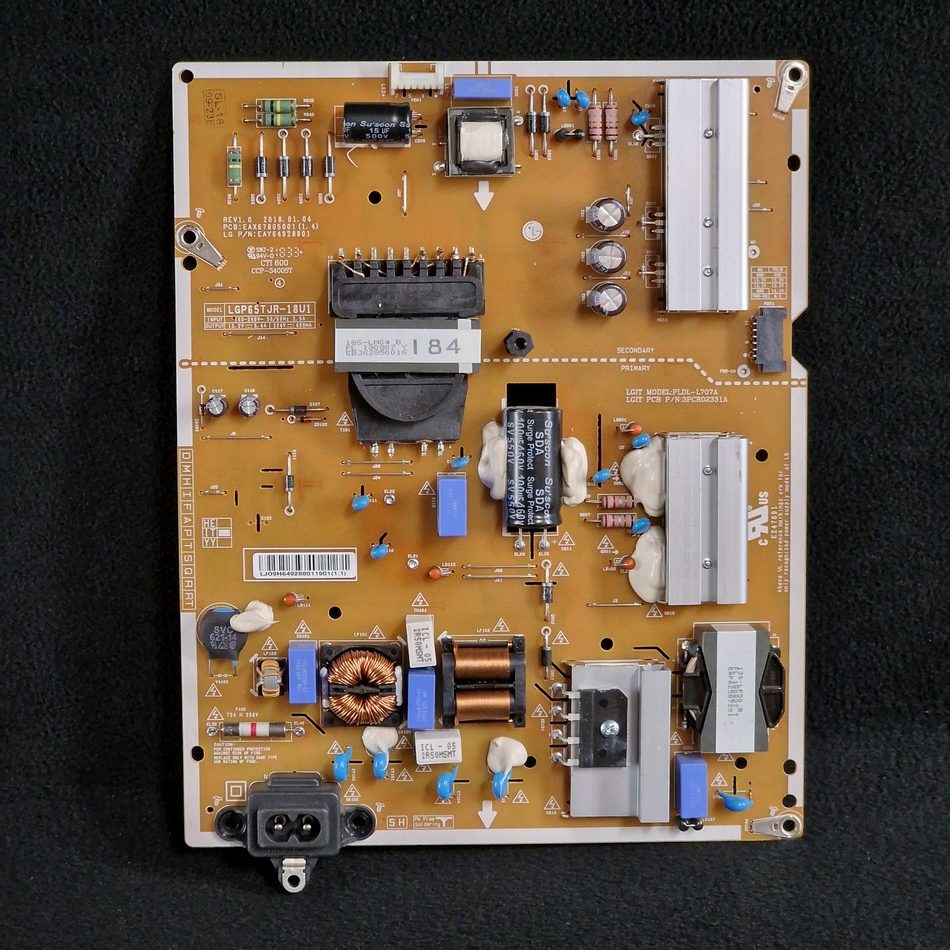 Carte d’alimentation télé Lg 65UK6470PLC Référence: EAX67805001 (1.4) Carte d'alimentation télé Lg 65UK6470PLC Référence: EAX67805001 (1.4)