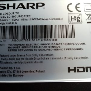 Cordon d'alimentation télé SHARP LC-49CUF8372ES